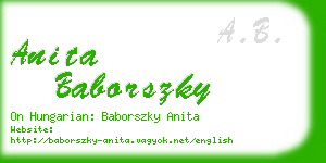 anita baborszky business card